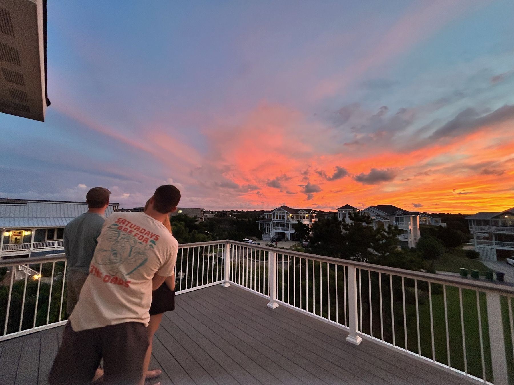 Watching the sunset from the top deck