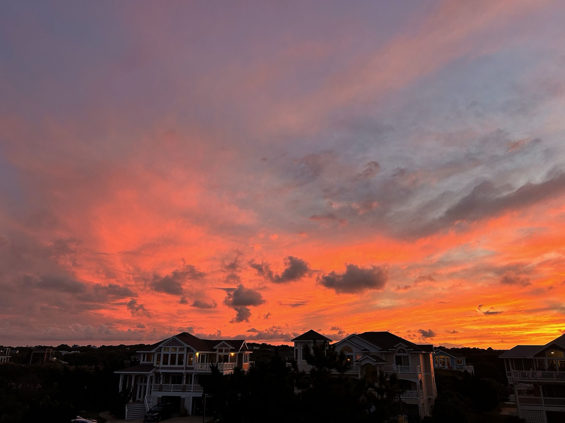 Sunset over the houses