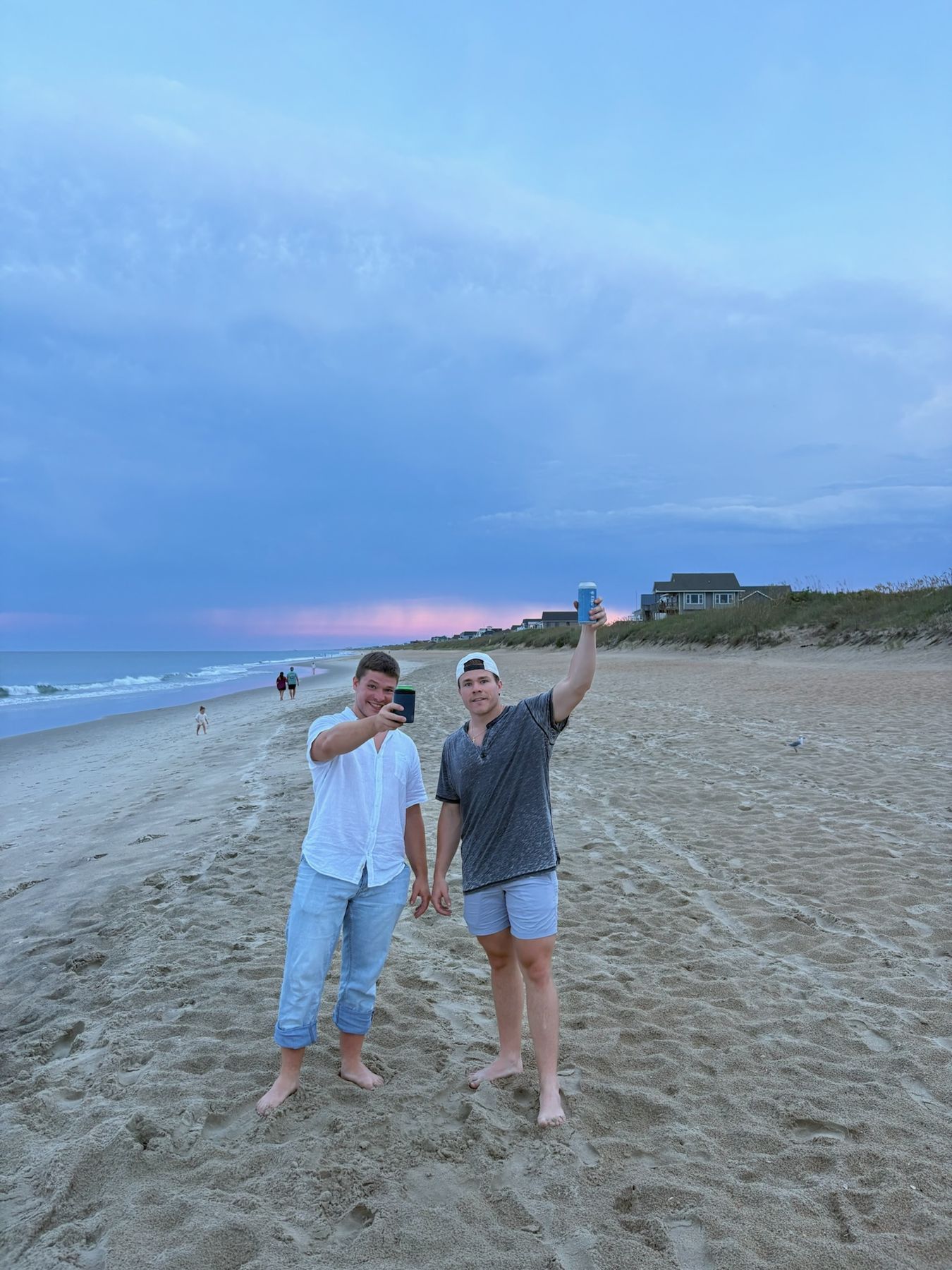 Beers up on the beach
