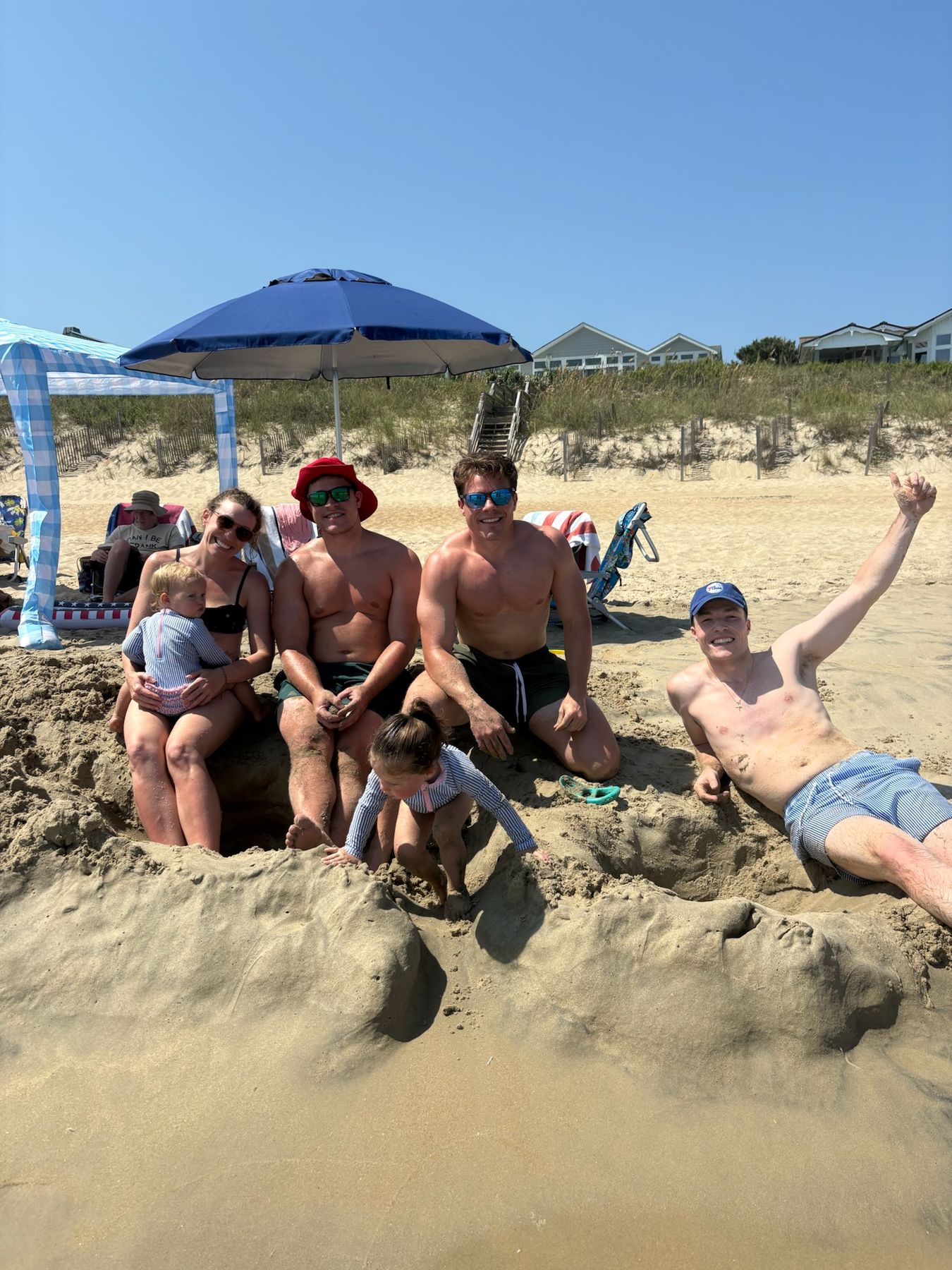 The crew in the sand pit