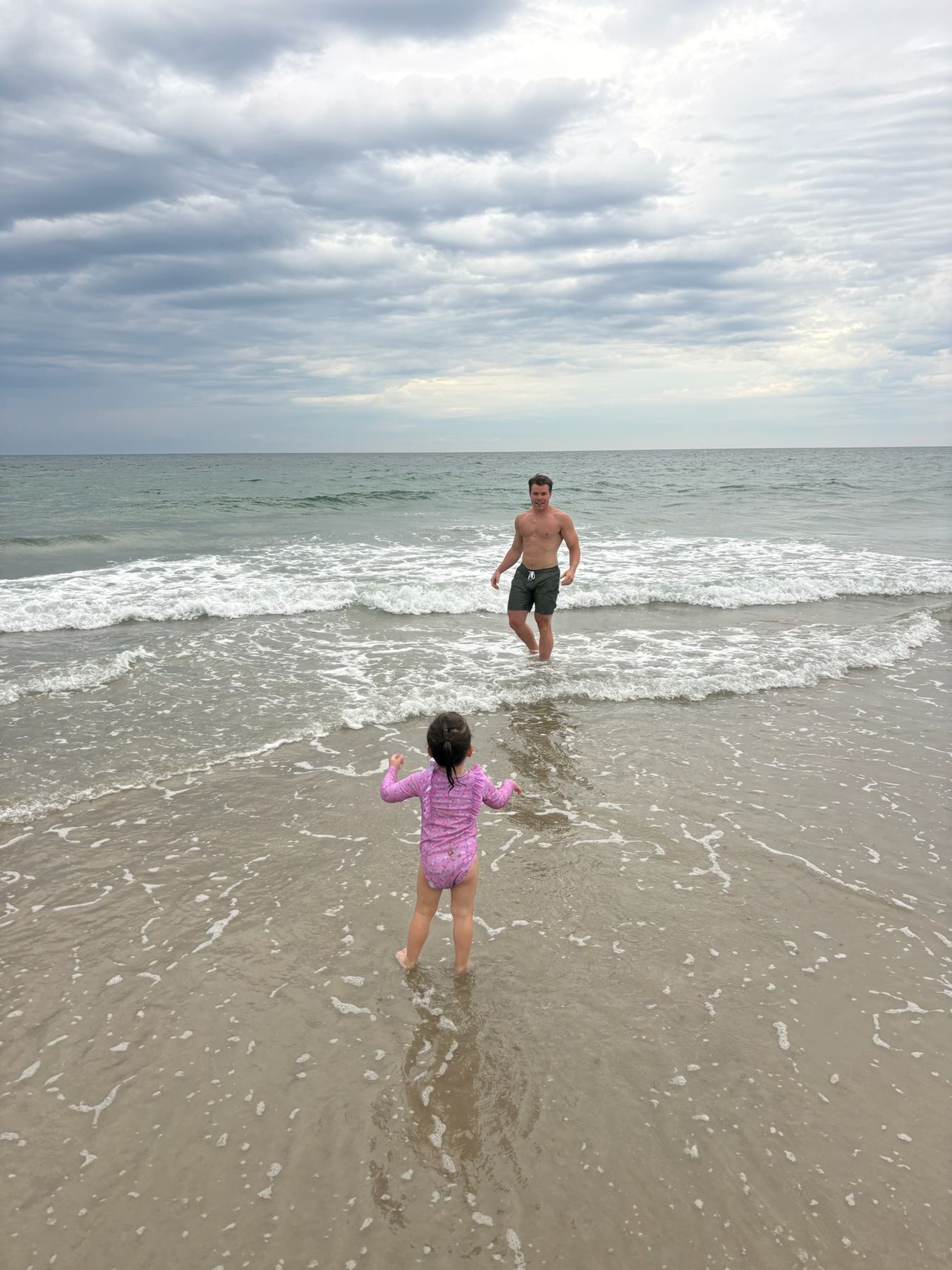 Running into the waves