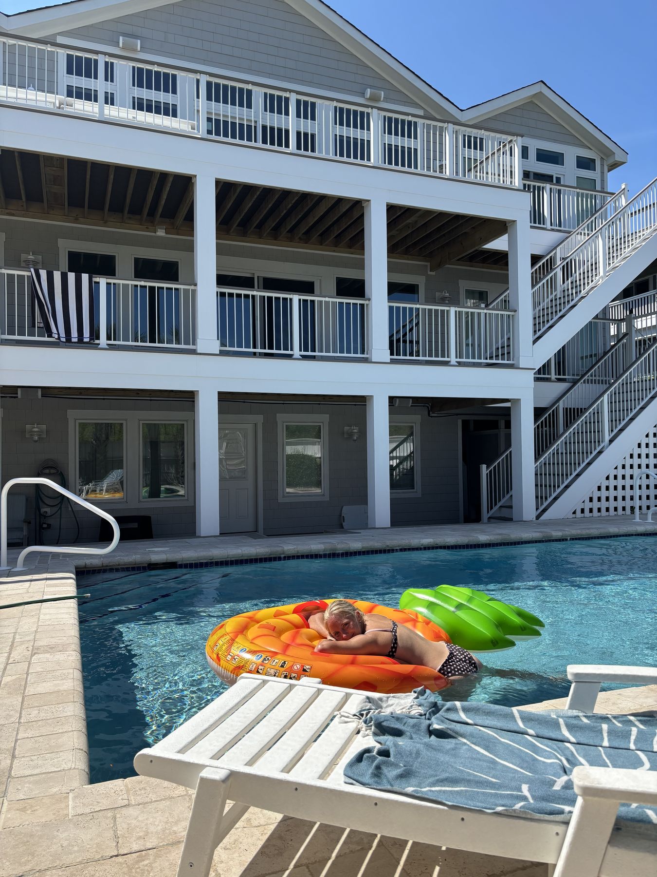 Floating in the pool