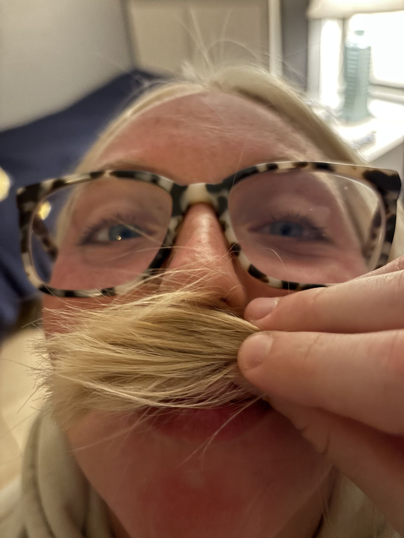Lane with a hair mustache