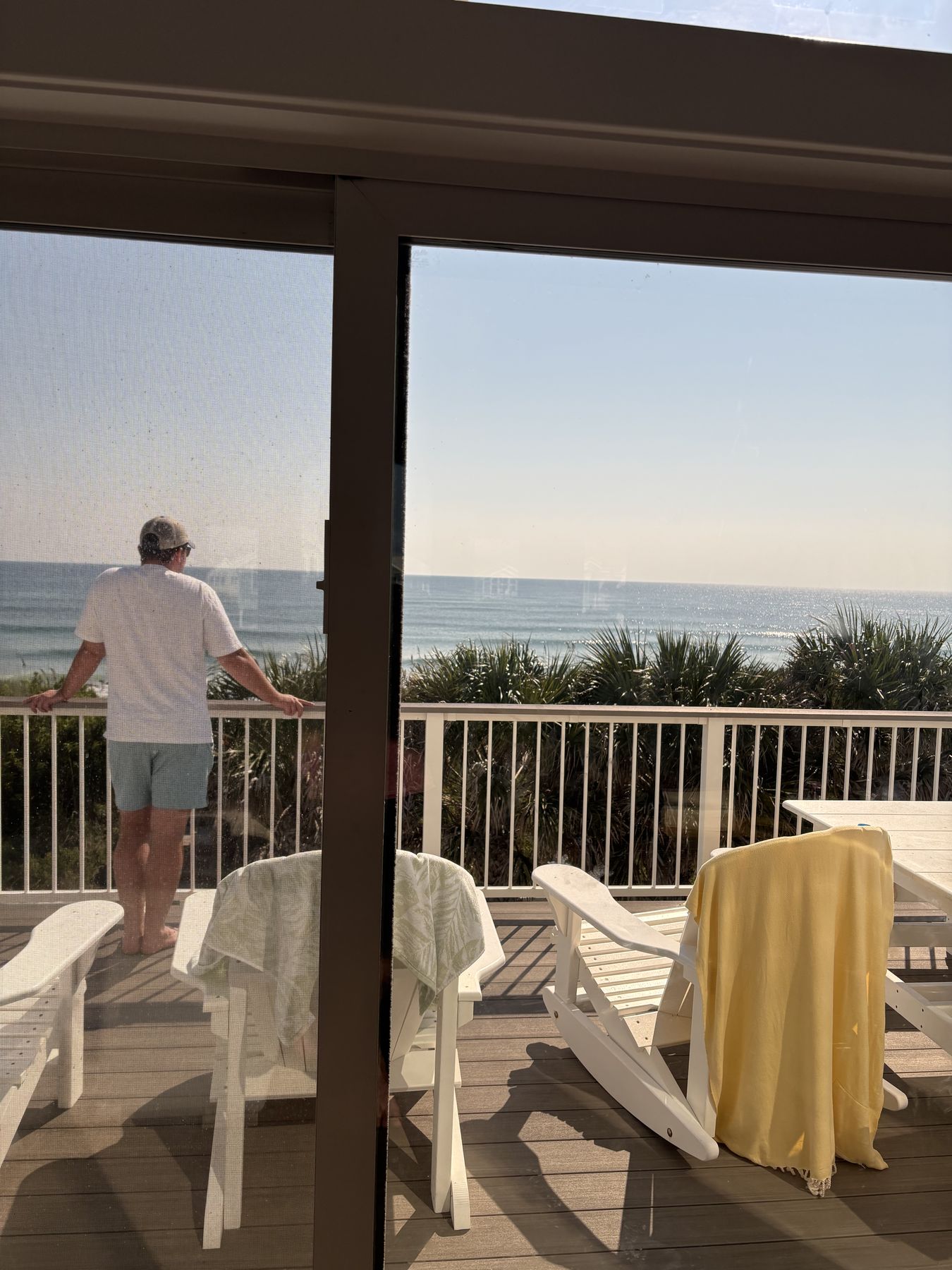 Dad on the deck looking at the ocean