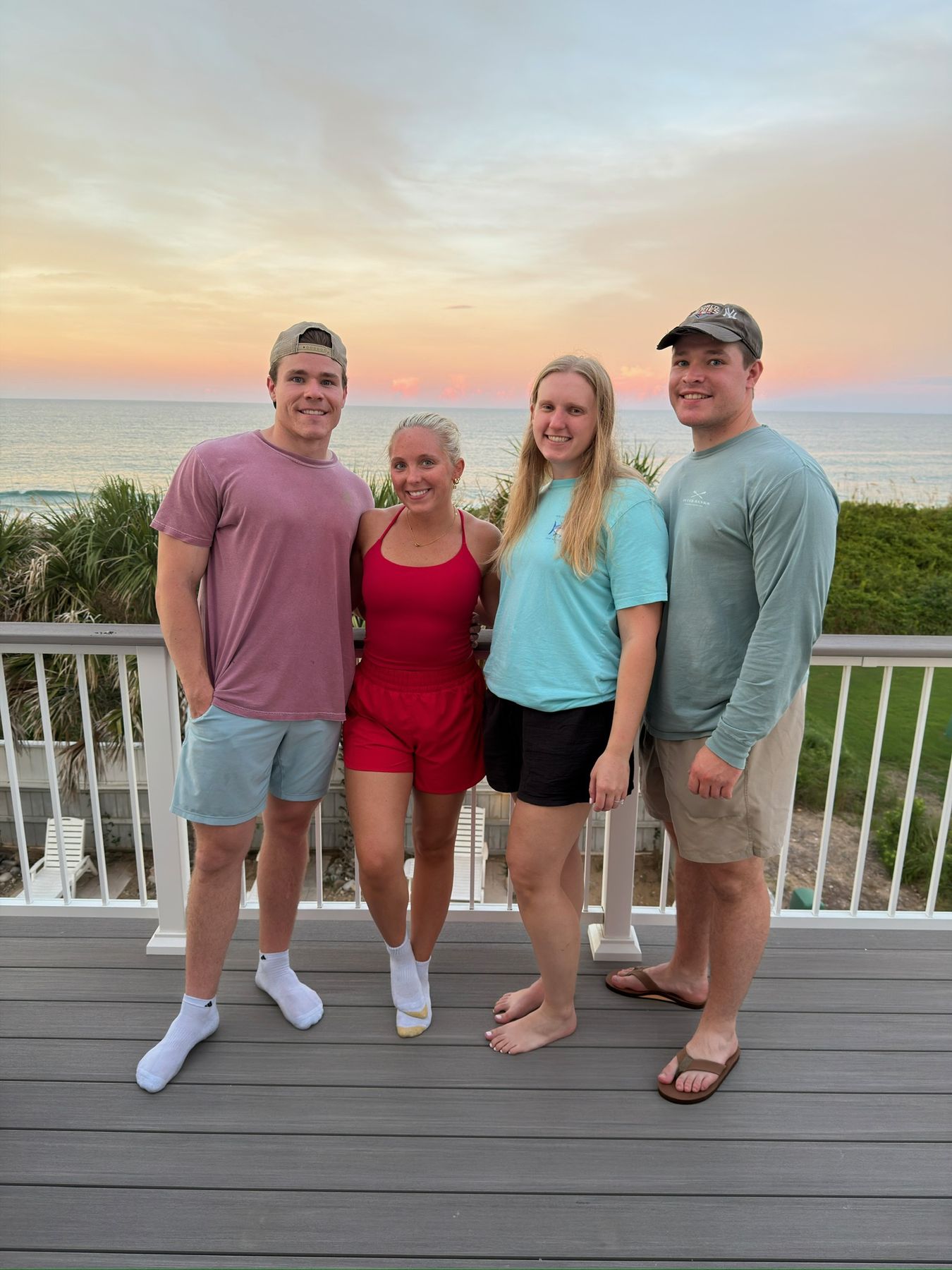 On the deck at sunset