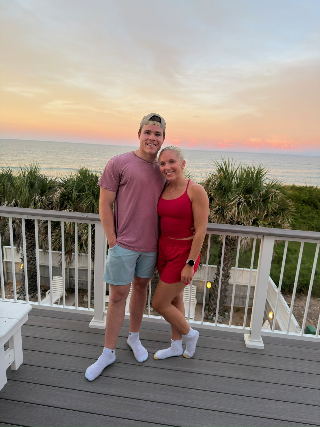 Me and Lane on the deck at sunset
