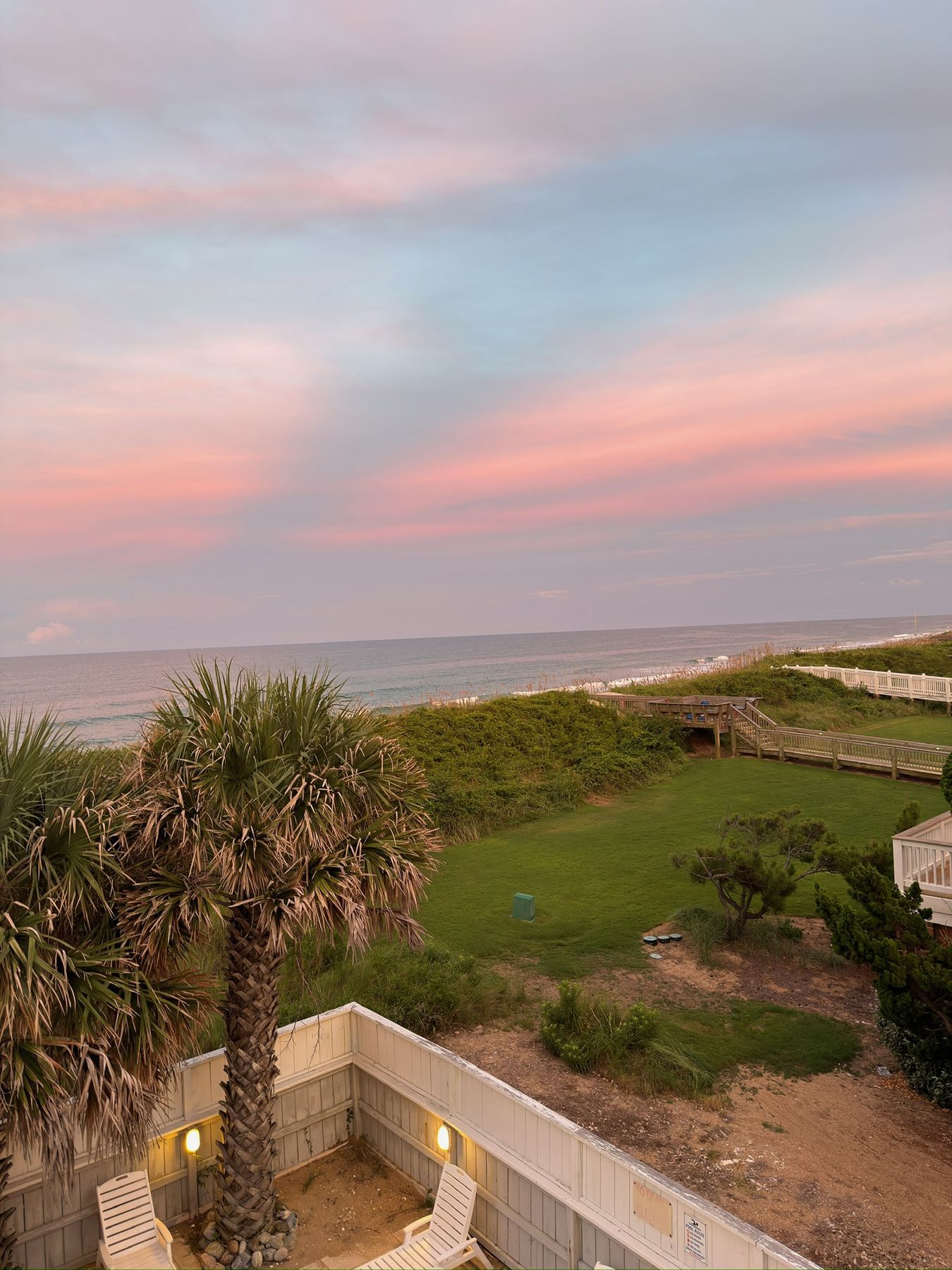 Pink sky over the ocean