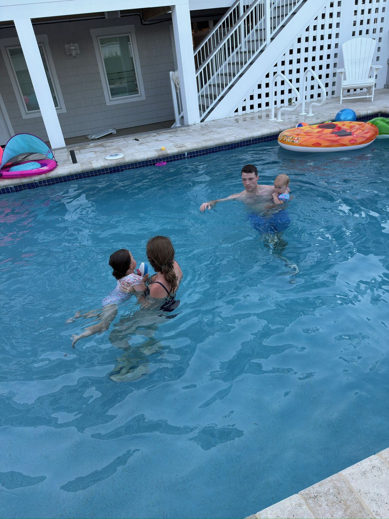 In the pool with the girls