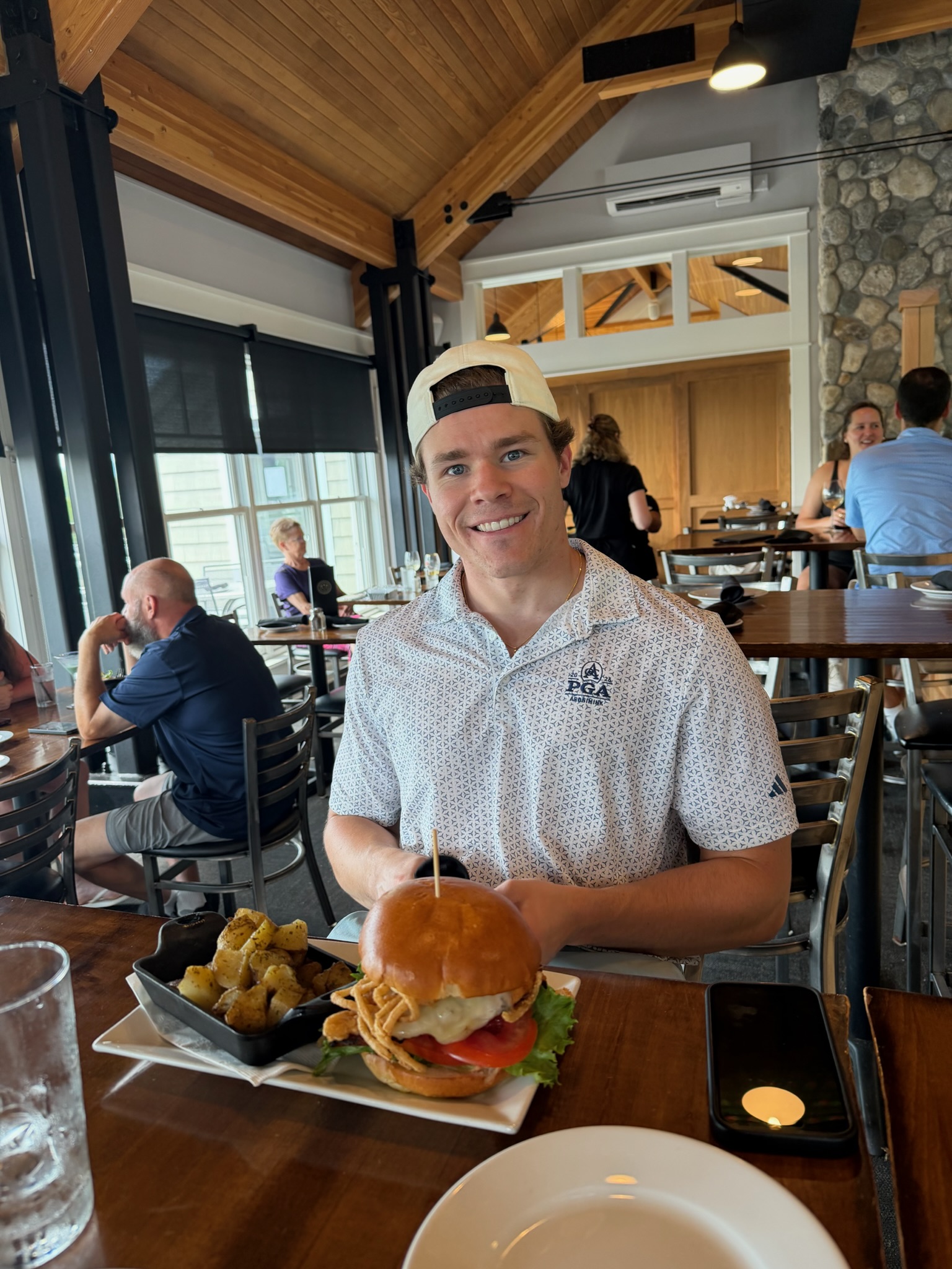 A at the clubhouse