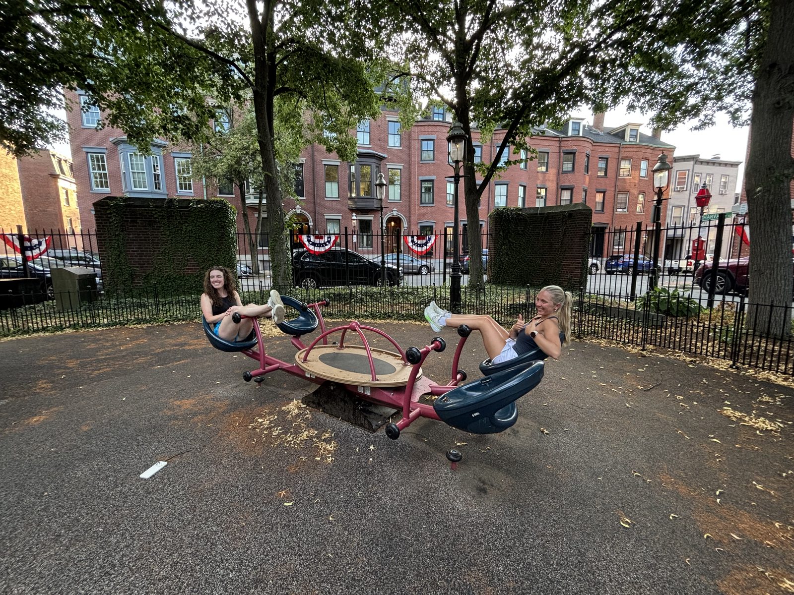 Seesaw at the playground in Charlestown