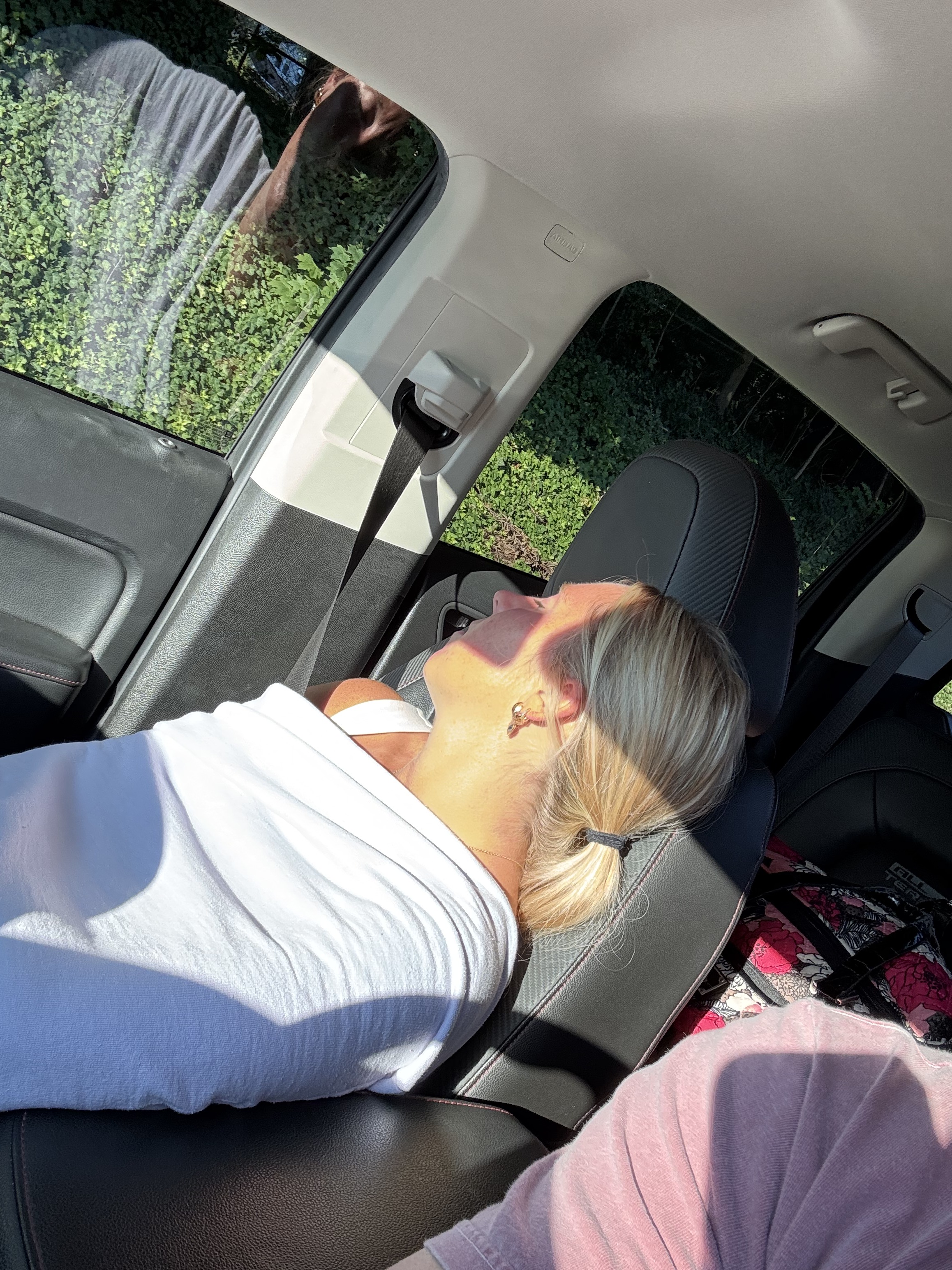 Lane sleeping on the drive up