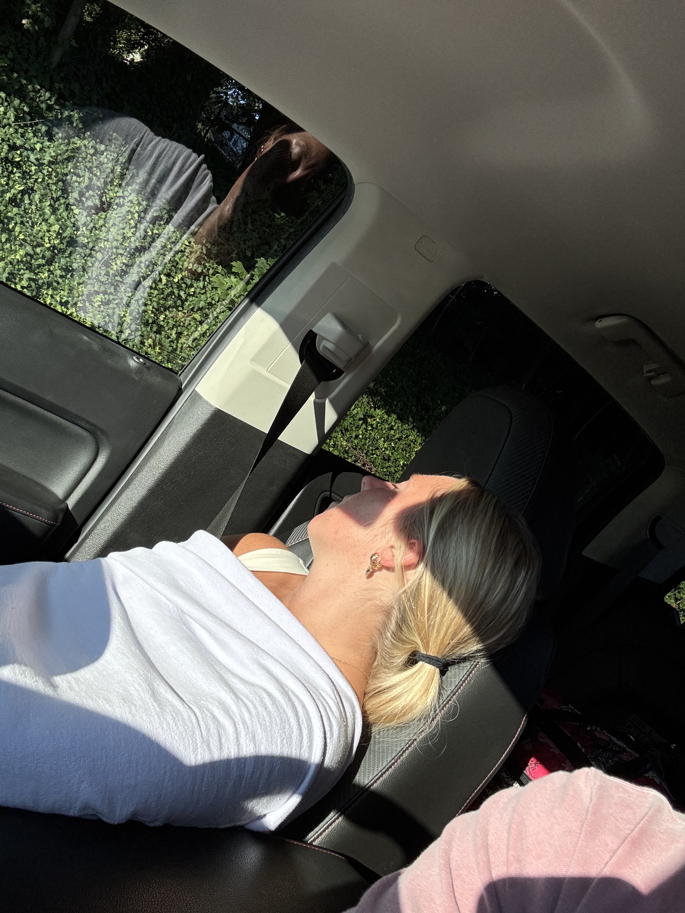 Lane asleep in the truck