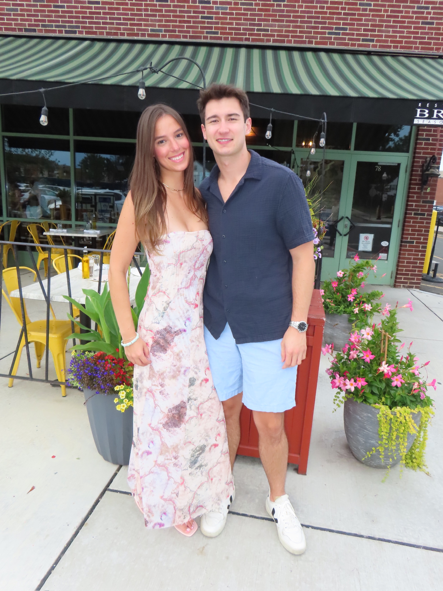 Madeline and Michael outside Bricco