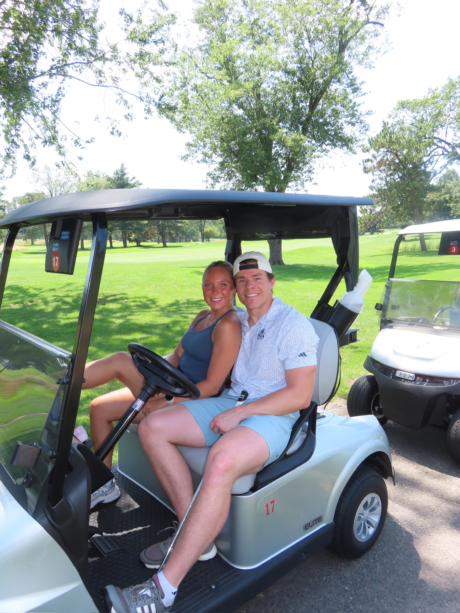 Lane and A in cart