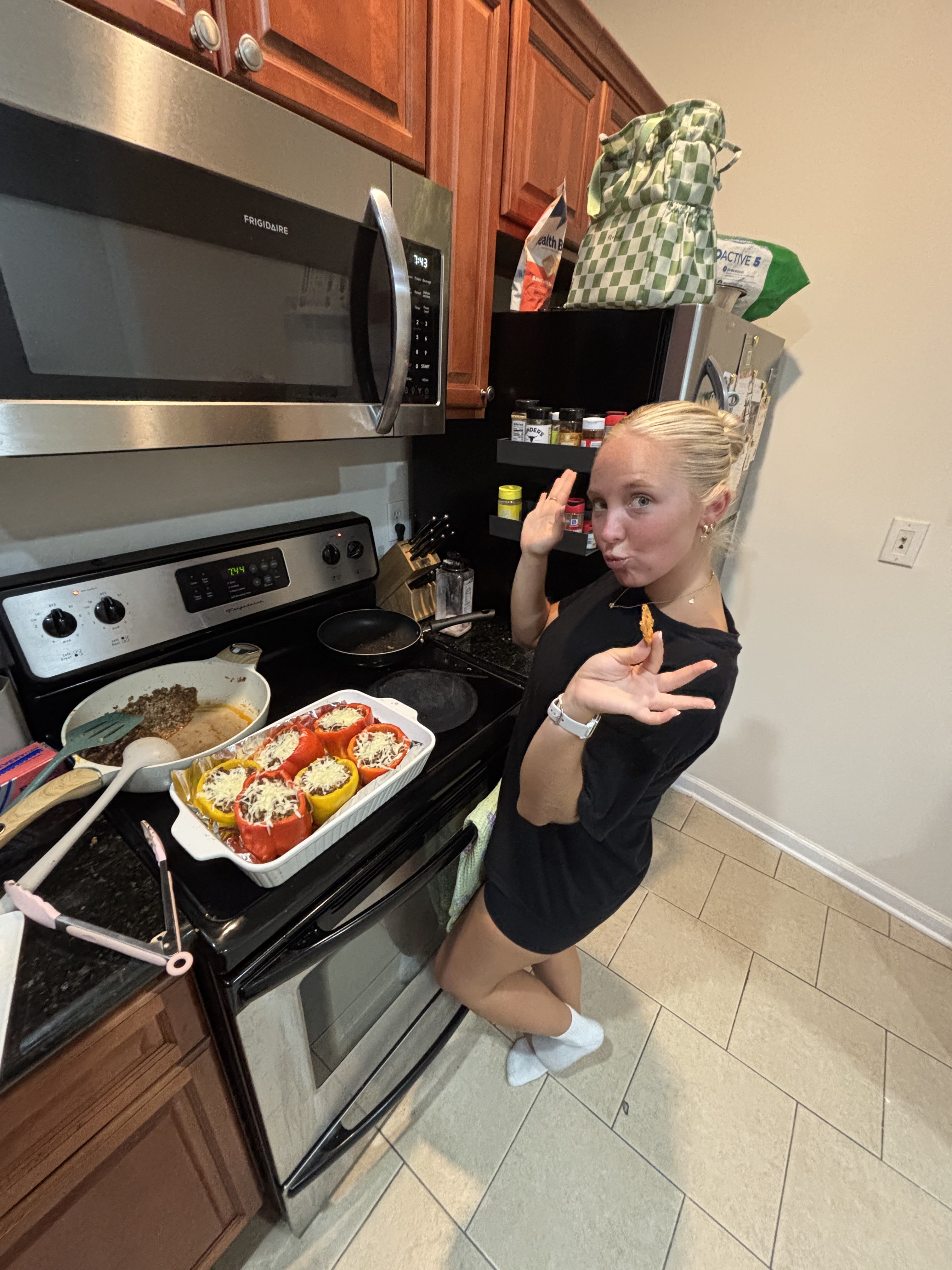 Cooking stuffed peppers